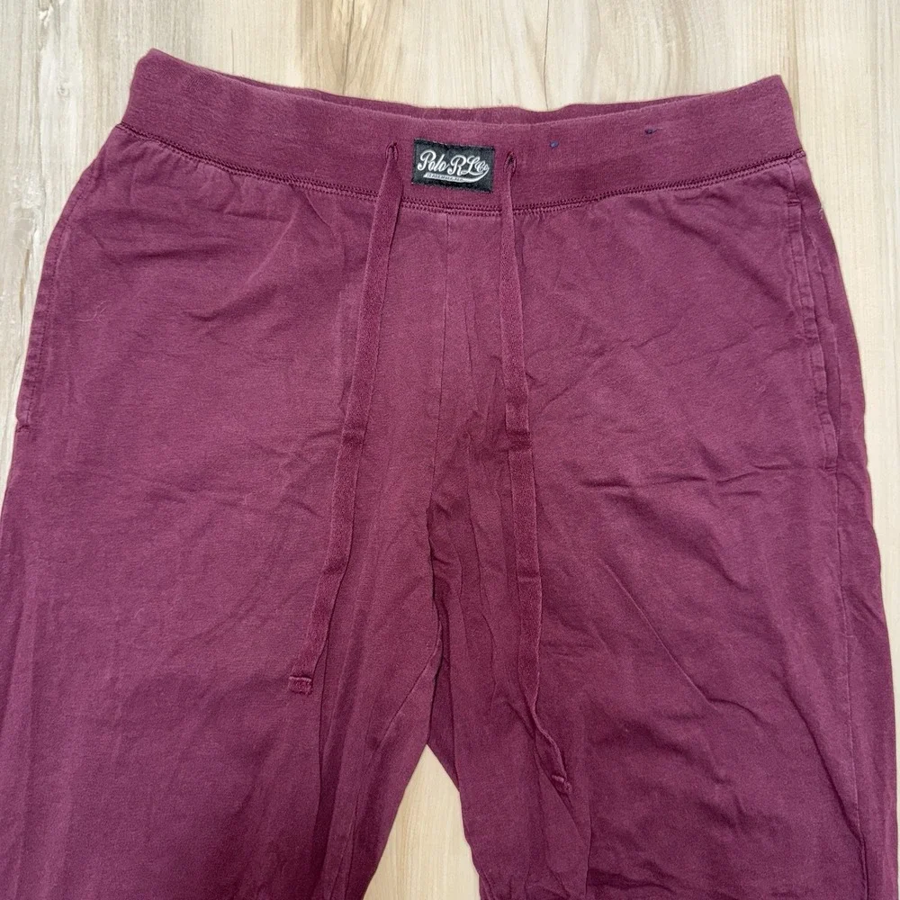 Polo Ralph Lauren Men Sleepwear Burgundy Sweatpants POLO Pajama Pants Logo M